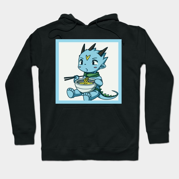 Baby dragon eating ramen anime drawing Hoodie by DadOfMo Designs